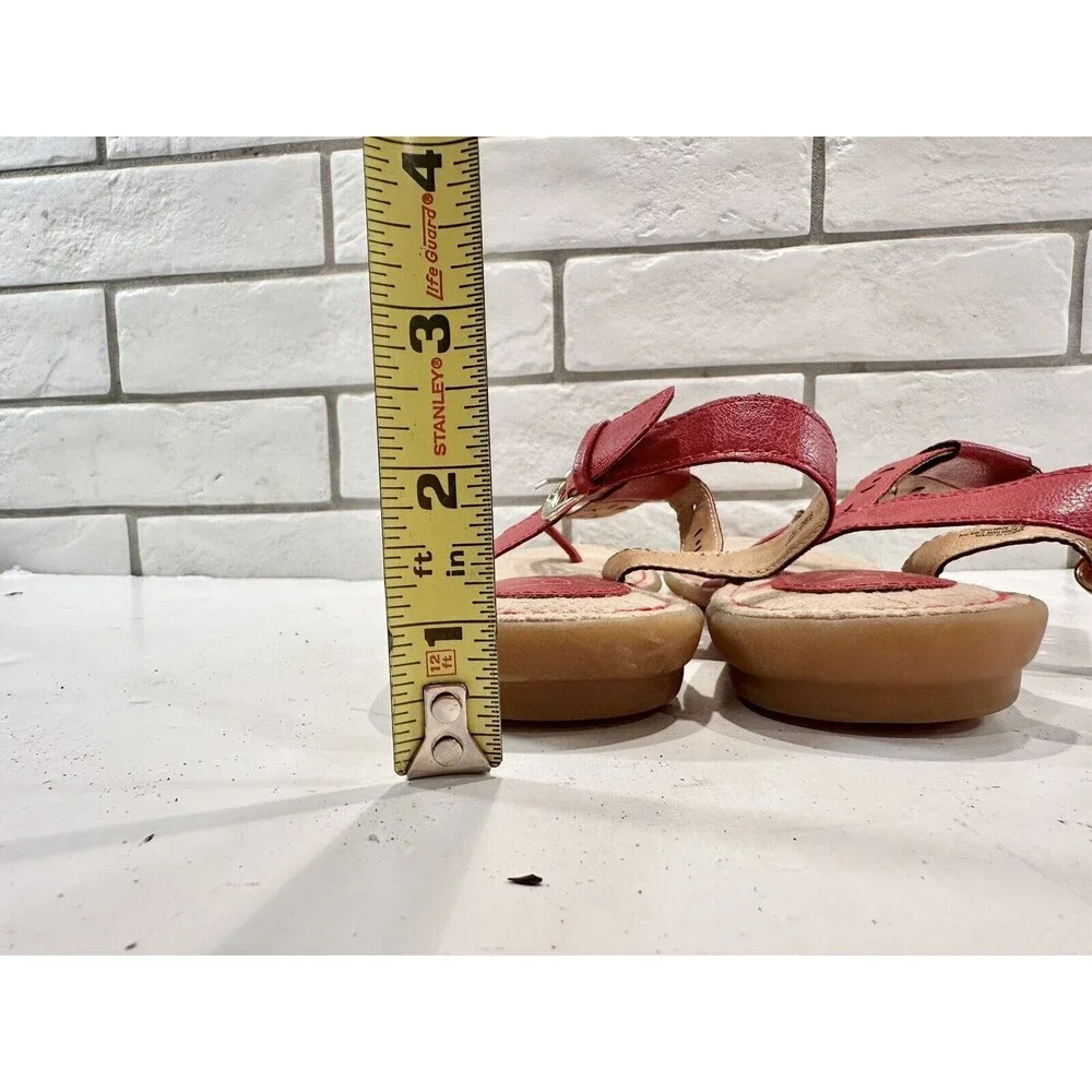 b.o.c. by Born Womens‎ Red Ankle Strap Sandals Sz US 9M